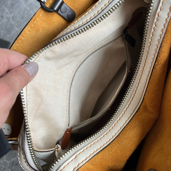 Coach Rouge Beige Tote with Snakeskin Accents - Picture 10 of 17